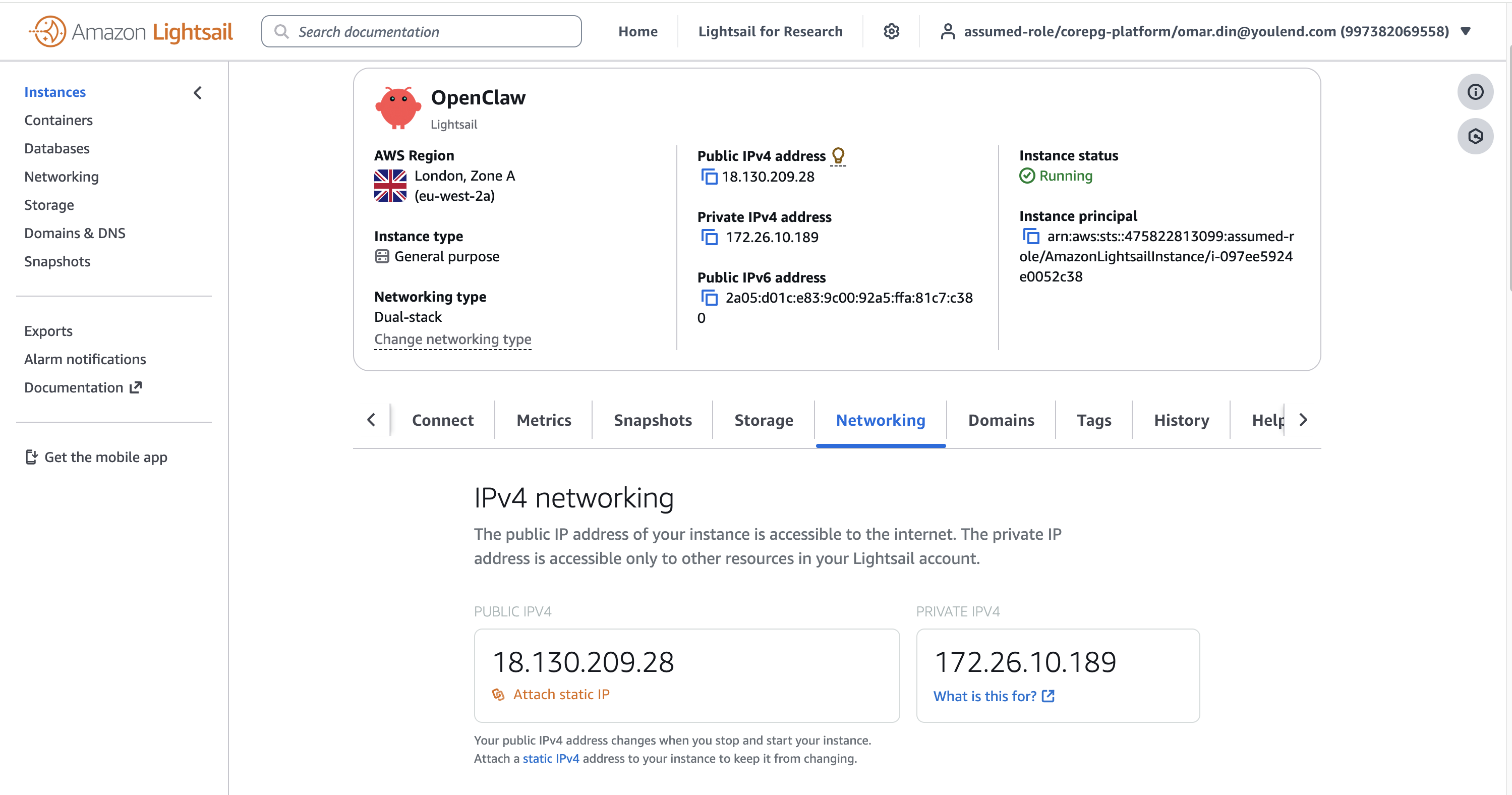 Attach static IP