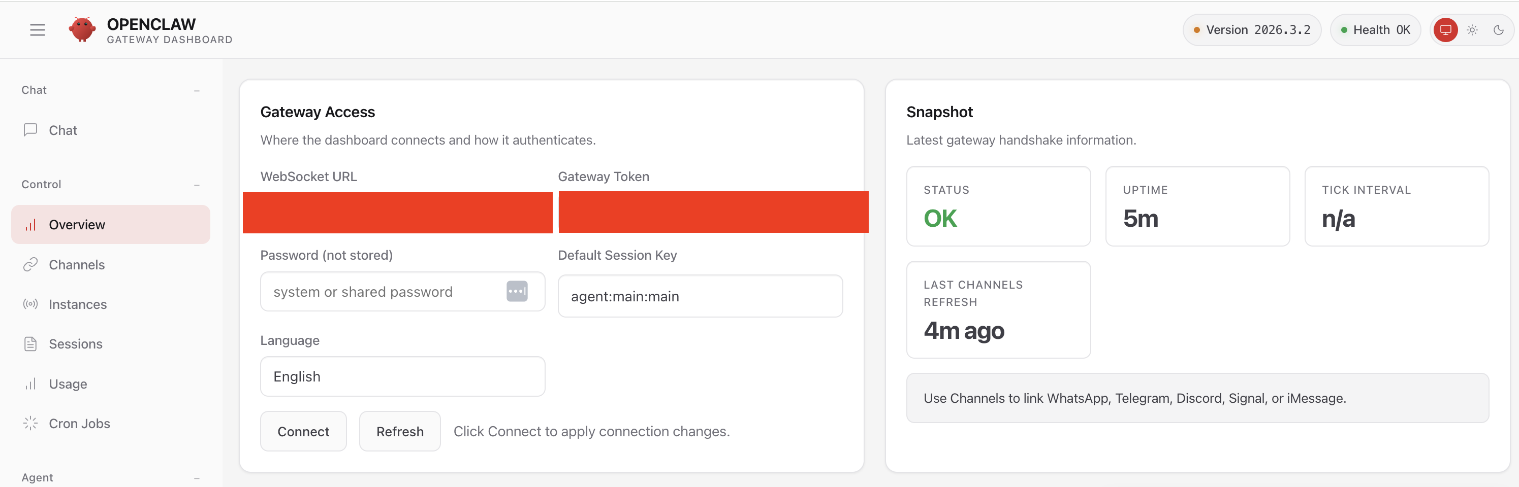 OpenClaw dashboard