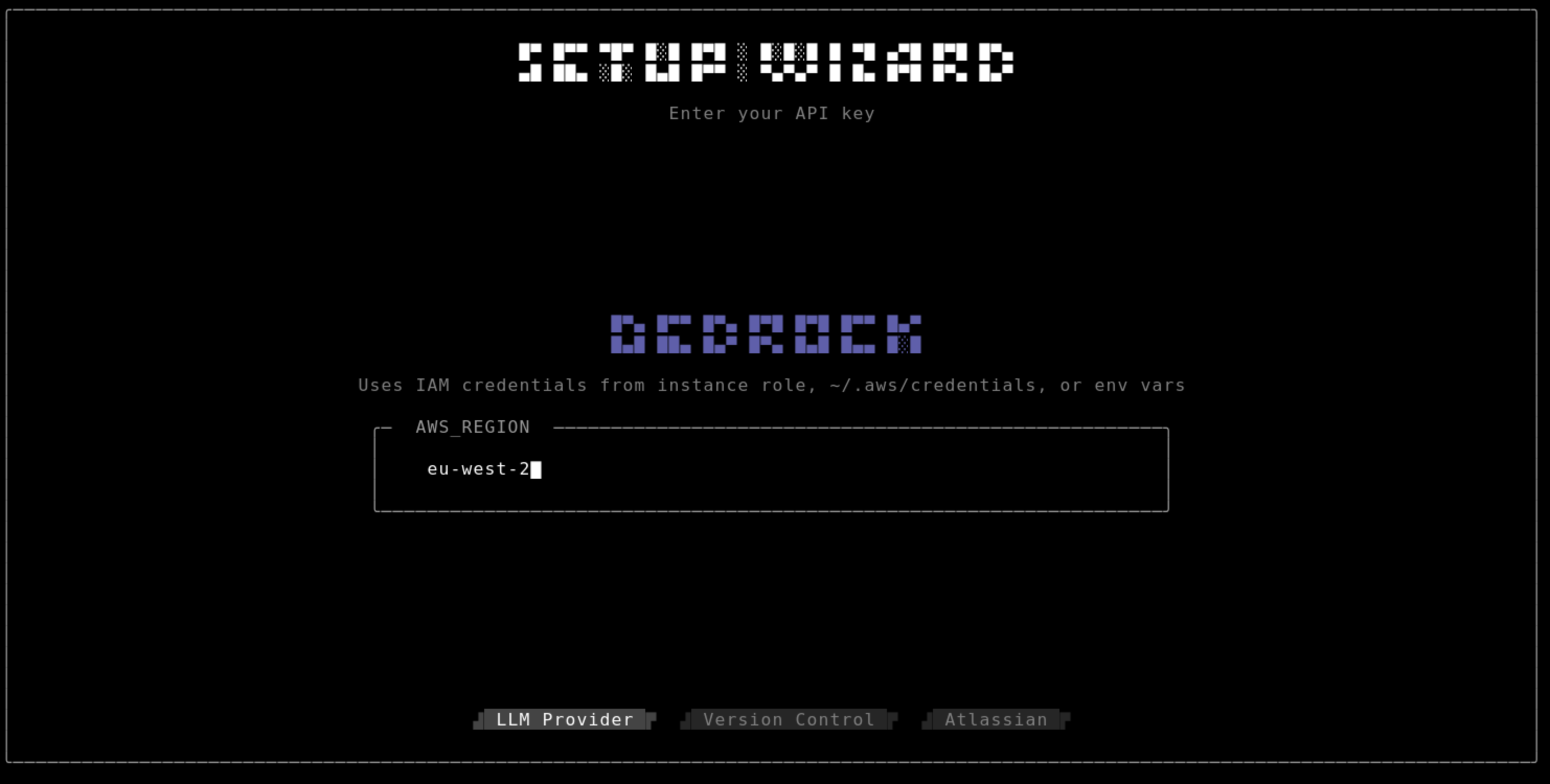 Setup wizard — Bedrock provider