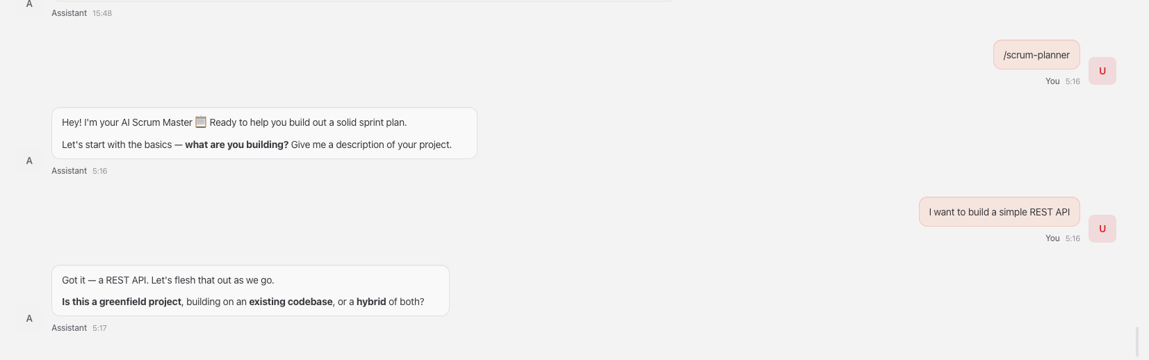 Skill intake conversation